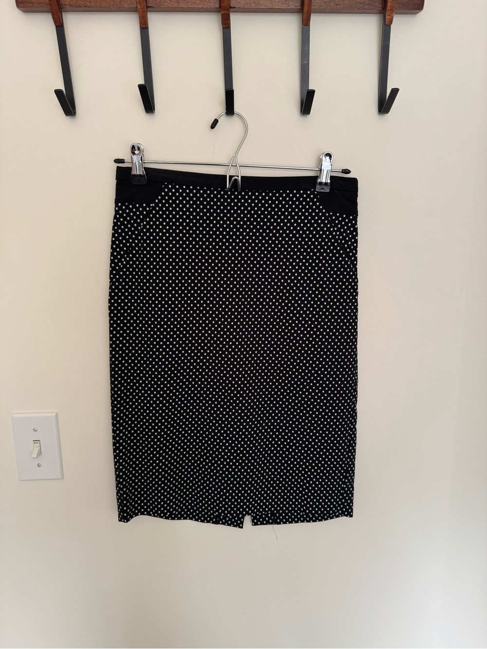 The Limited Black and White Polka Dot Pencil Skirt